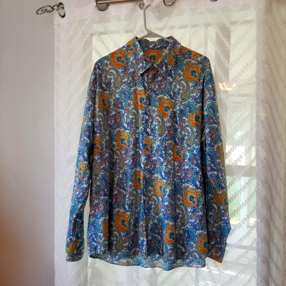 Alan flusser button down mens dress shirt